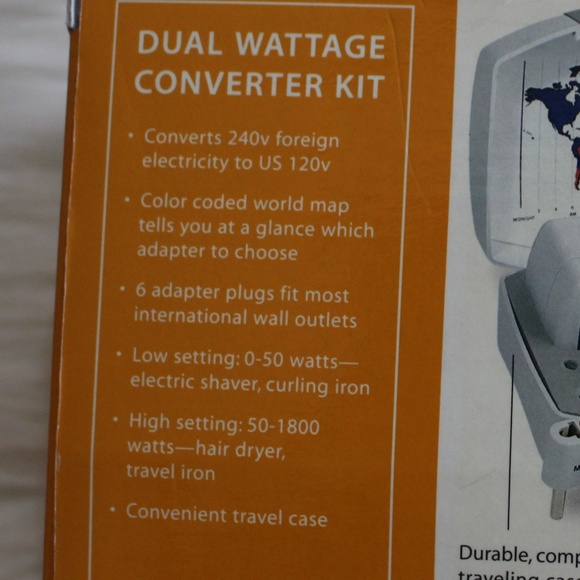 Brookstone, Dual Wattage 7 peace Travel Converter Kit NWOT - Picture 4 of 6